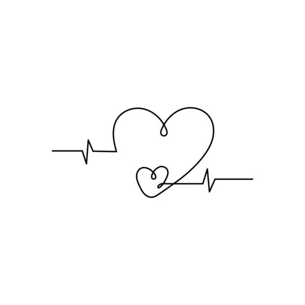 Ilustração de linha de coração — Vetor de Stock