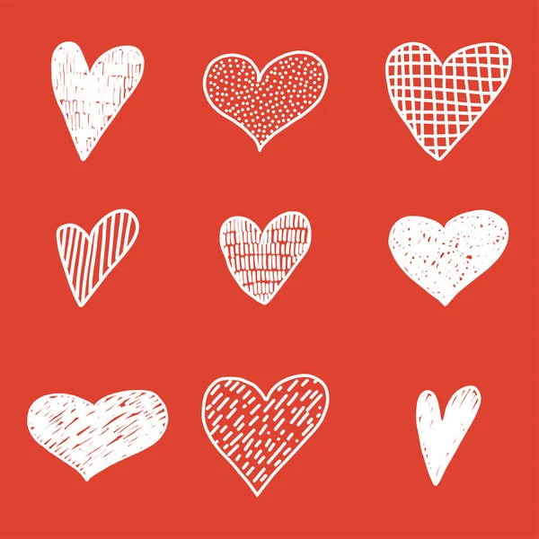 Set line illustration for hearts. — Stock Vector