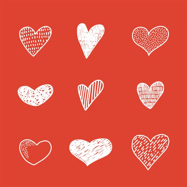 Set line illustration for hearts. — Stock Vector