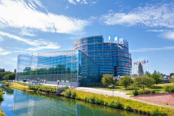 European parliament building in Strasbourg, France
