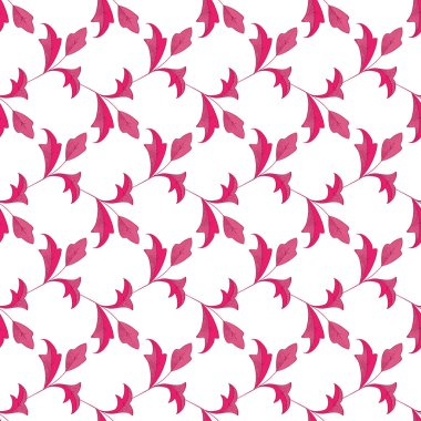 Dekorasyon, baskı, tekstil, kumaş baskısı, kartpostal, giysi, kırtasiye malzemeleri için pembe dalları olan kusursuz çiçek vektör deseni.