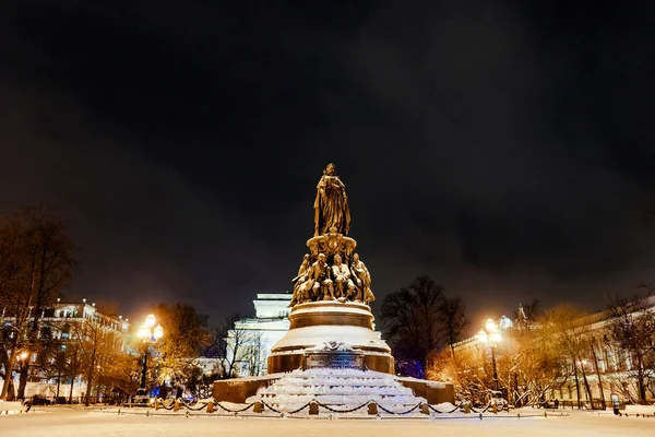 Monumento Caterina Giardino Ekaterininskiy San Pietroburgo Russia Dicembre 2018 — Foto Stock