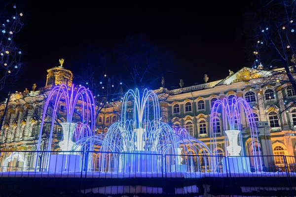 サンクトペテルブルク ロシア エルミタージュ美術館の噴水 2018 — ストック写真