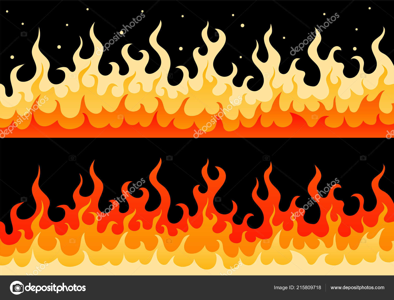 Desenho animado, chamas ardentes, chamas, incêndios, incêndios, sem  costura, fogo, flamejante, bordas, definido