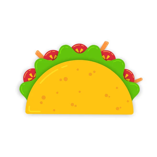 Tradicional Mexicano Snack Food Taco Drawing Carne Saborosa Carne Frango — Vetor de Stock