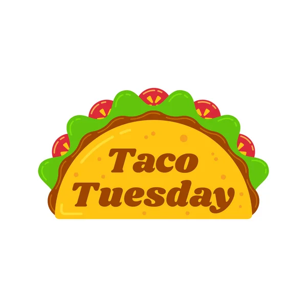 Tradycyjne Taco Wtorek Posiłkiem Ilustracja Wektorowa Pikantne Pyszne Tacos Wołowiny — Wektor stockowy