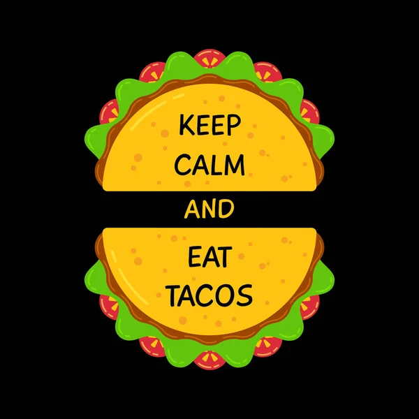 Świeży Płaskie Tacos Transparent Znak Motywacji Dwa Świeże Meksykańskie Taco — Wektor stockowy
