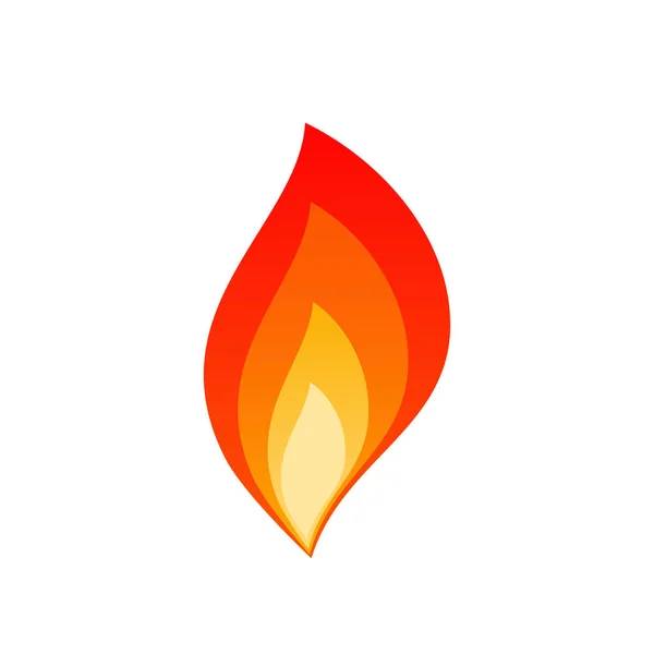 Izolowane Płaskie Flary Płomieni Ilustracji Wektorowych Gorący Płomień Ognisko Warstw — Wektor stockowy