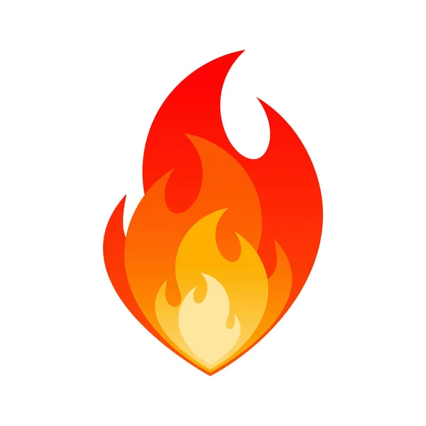 火火炎安全サイン コンセプトを燃焼します オレンジ 黄色と赤の色が白い背景で隔離の火炎の燃焼ガス爆発危険デザイン 可燃性のエンブレムのベクトル図 — ストックベクタ