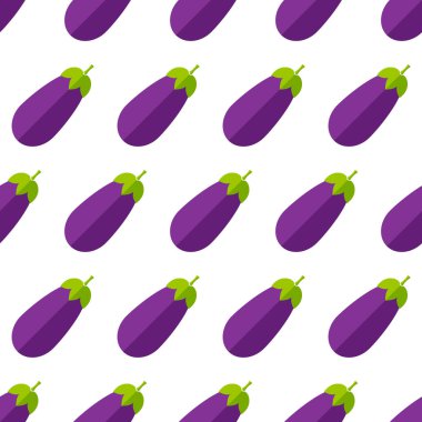 Yaz Sebze seamless modeli. Moda dekorasyon gıda tasarım arka planda modern mor menekşe renk ve patlıcan veya brinjal ile sebze. Yaratıcı vektör çizim için duvar kağıdı