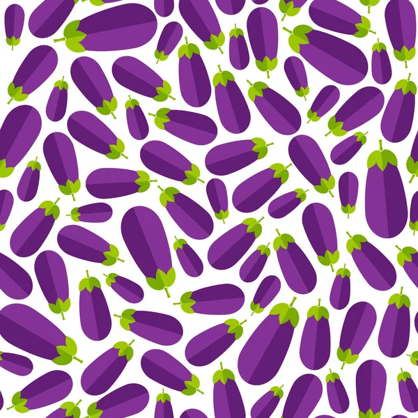 夏野菜のシームレスなパターン レトロなスタイルと鮮やかな紫色とすみれ色色野菜の Eggpalnt や茄子背景飾り 健康的な食事の装飾のための創造的なベクトル図 — ストックベクタ