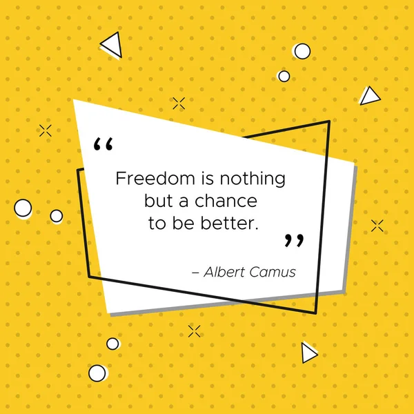 철학자와 저널리스트 앨버트 Camus의 인용문과 자유는 기념일에 — 스톡 벡터