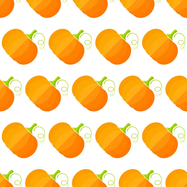 夏野菜のシームレスなパターン モダンなオレンジ色のトレンディな食品デザインの背景は均等にカボチャの野菜を命じた ヴィンテージの壁紙やシーズン メニューの創造的なベクトル図 — ストックベクタ
