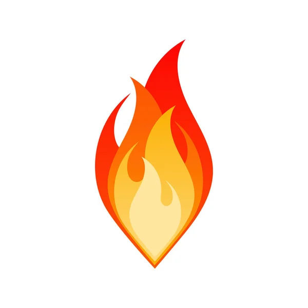 Isoleren van brand vlam gevaarlijke vreugdevuur embleem — Stockvector