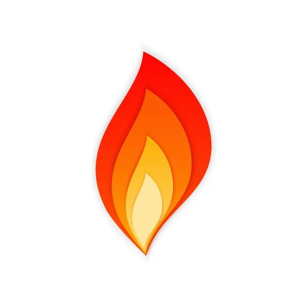 Api unggun panas dengan api merah dan oranye - Stok Vektor