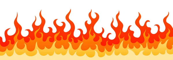 Inredning ram med varma brinnande eld flamma tecken — Stock vektor