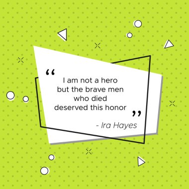Alıntı Ira Hayes, bizi deniz, ABD Vetarans gün