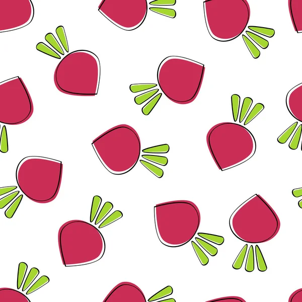 Beet vegetable seamless background vector graphic — Stock Vector