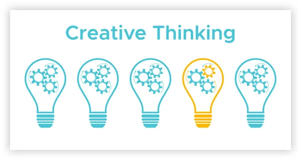 Cogwheel lightbulb creative thinking concept — Stock Vector