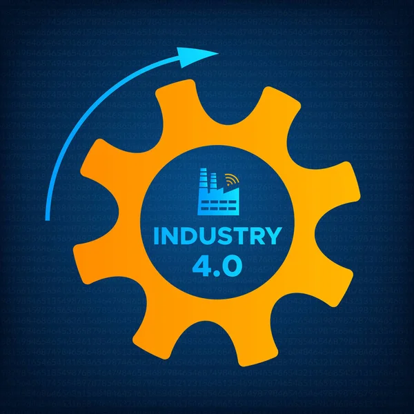Industrie 4.0 vitesse de révolution et icône de l'usine — Image vectorielle