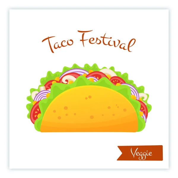 Tacos świeżych tradycyjnych tło wegetariańska bannery żywności — Wektor stockowy
