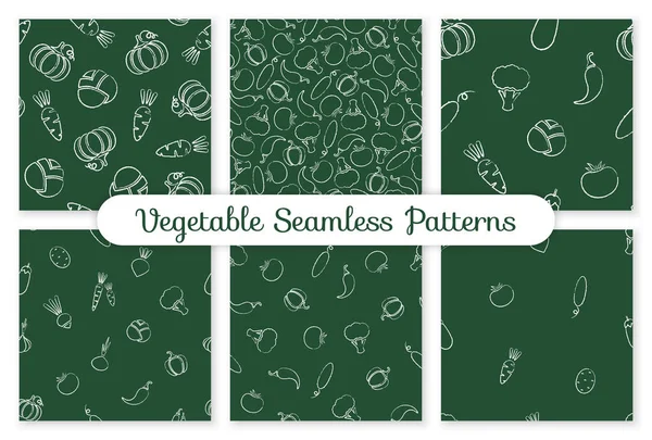 Trendy seamless chalk silhouette vegetable pattern