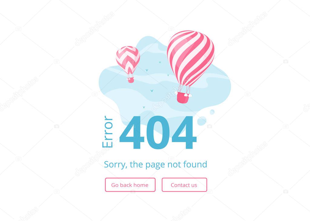 Page not found 404 error website vector graphic