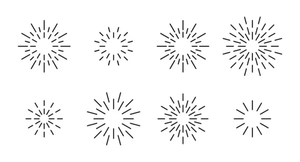 Estrela forma esboço fogos de artifício conjunto padrão explosão Vetores De Stock Royalty-Free