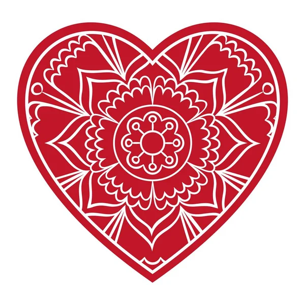 Doodle floral hart — Stockvector
