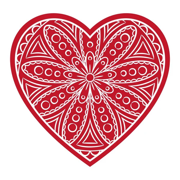 Doodle cuore floreale — Vettoriale Stock