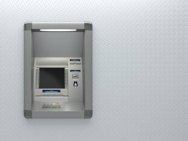 3D resimlemedeki ATM makinesi