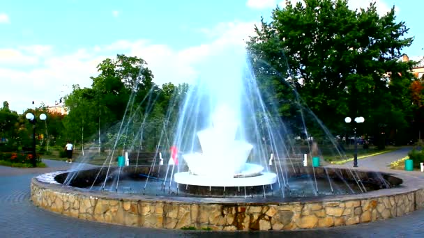 Fontana nella città di Alessandria, regione Kirovograd — Video Stock