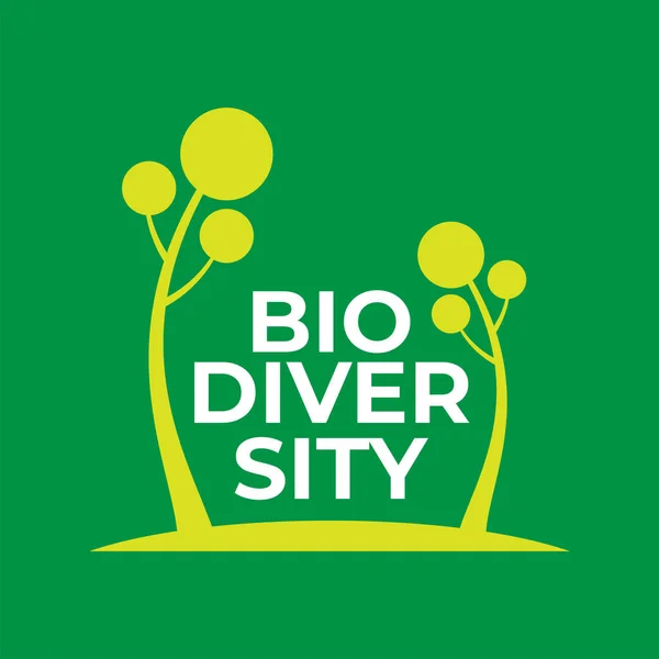 Σχεδιασμός Αφίσας Biodiversity Τετράγωνη Σύνθεση Πράσινο Χρώμα Για Εκδήλωση Ημέρας — Διανυσματικό Αρχείο