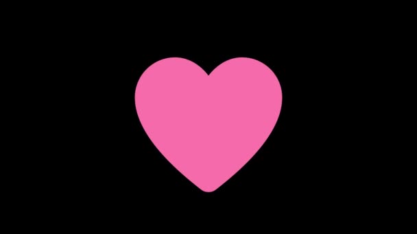 Motion Graphic Design Self Care Pink Heart Shape Άλφα Ματ — Αρχείο Βίντεο