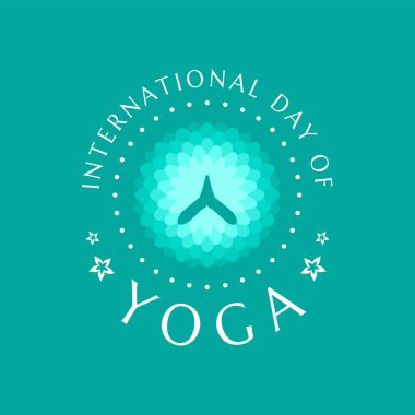 Uluslararası yoga gününün vektör illüstrasyonu. Uluslararası Yoga Günü vektör illüstrasyon afişi, broşür ve poster tasarımı. 21 Haziran dünya yoga gününü kutladı