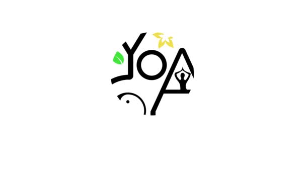 Gráfico Movimiento Del Día Internacional Del Saludo Del Yoga Junio — Vídeos de Stock