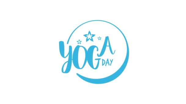 Motion Graphic International Day Yoga Greeting June 21Th — Stock video