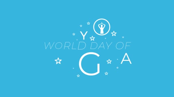 Motion Graphic International Day Yoga Greeting June 21Th — Stock video