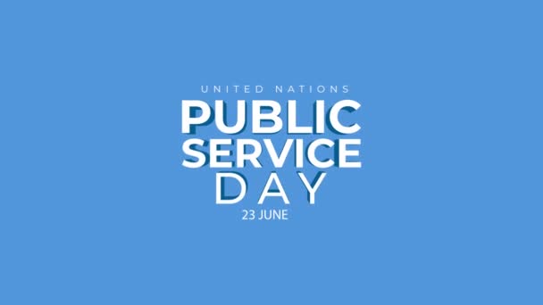 Motion Graphic United Nations Public Service Day Inglés Gracias Servidor — Vídeo de stock