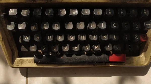 Old Typewriter Set Floor Retro Machine Technology — Stock Photo, Image