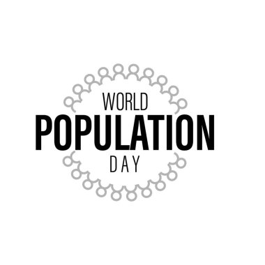 Dünya Nüfus Günü Kutlama Günü için Tasarım. Tipografi logosu, Vektör illüstrasyonu, afiş veya poster