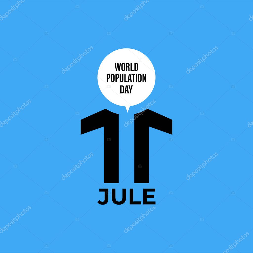 Design for World Population day Greeting-11 july. typography logo, Vector illustration, banner or poster