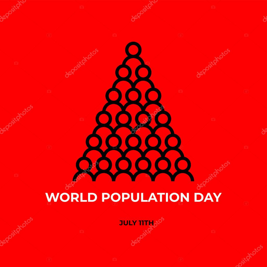 Design for World Population day Greeting-11 july. typography logo, Vector illustration, banner or poster