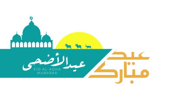 Rörelse Grafik Eid Adha Banner Design Med Arabisk Kalligrafi — Stockvideo