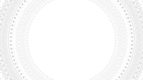 White Mandala Lace Border Frame White Background — Stock Video