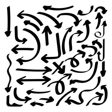 ok simgesinin doedle 'ı bir sayfa kümesinde 