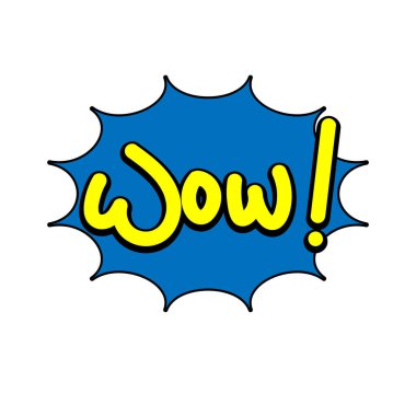 Baloncuk konuşma balonlu çizgi film Wow ifadesi