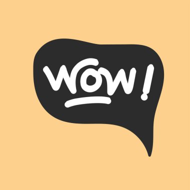 Baloncuk konuşma balonlu çizgi film Wow ifadesi