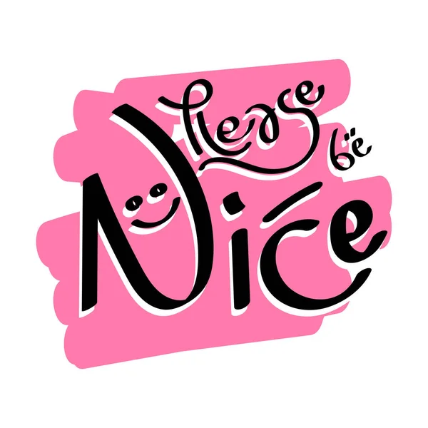 Doodle Please Nice Typografie Illustratie — Stockvector