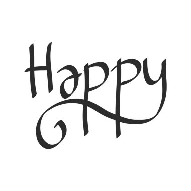 Mutlu el çizimi metin. 